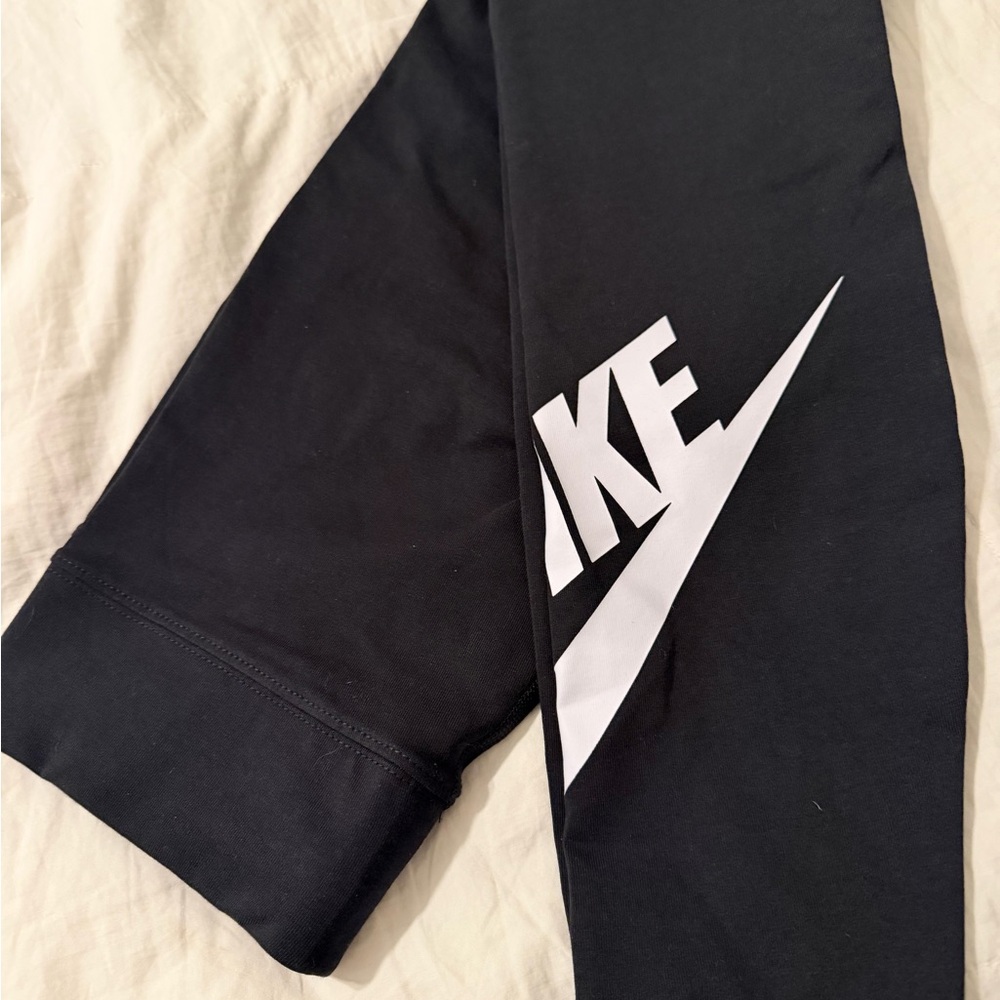 Nike Black Track Pants with White Swoosh